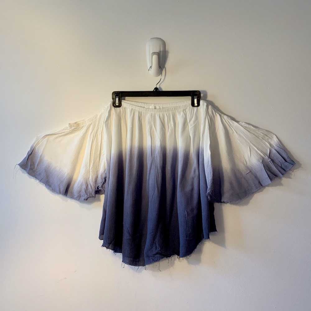 Blue/White Ombre Off the Shoulder Top (S)